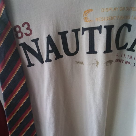 Nautical long sleeve Polo szXL $38+ free silk tie, - Picture 2 of 4